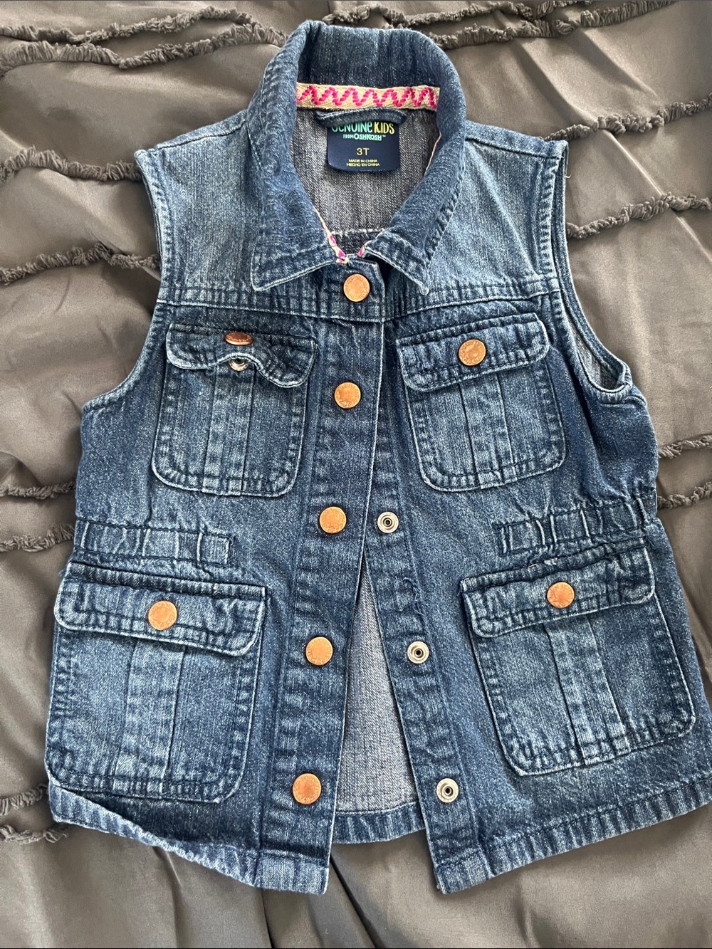 Genuine Kids OshKosh toddler girls denim vest 3t